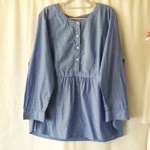 Women's LOFT Blue Long Sleeved The Softened Shirt